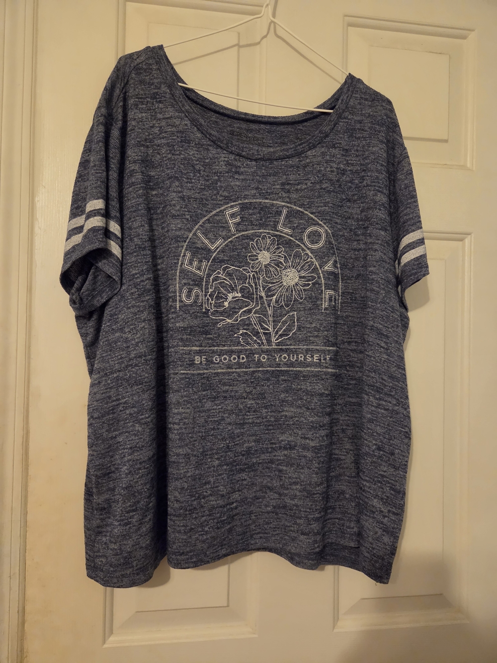 Torrid Self Love Super Soft Sleep Tee - Heather Navy w/ White Print Sz 2 (18/20)